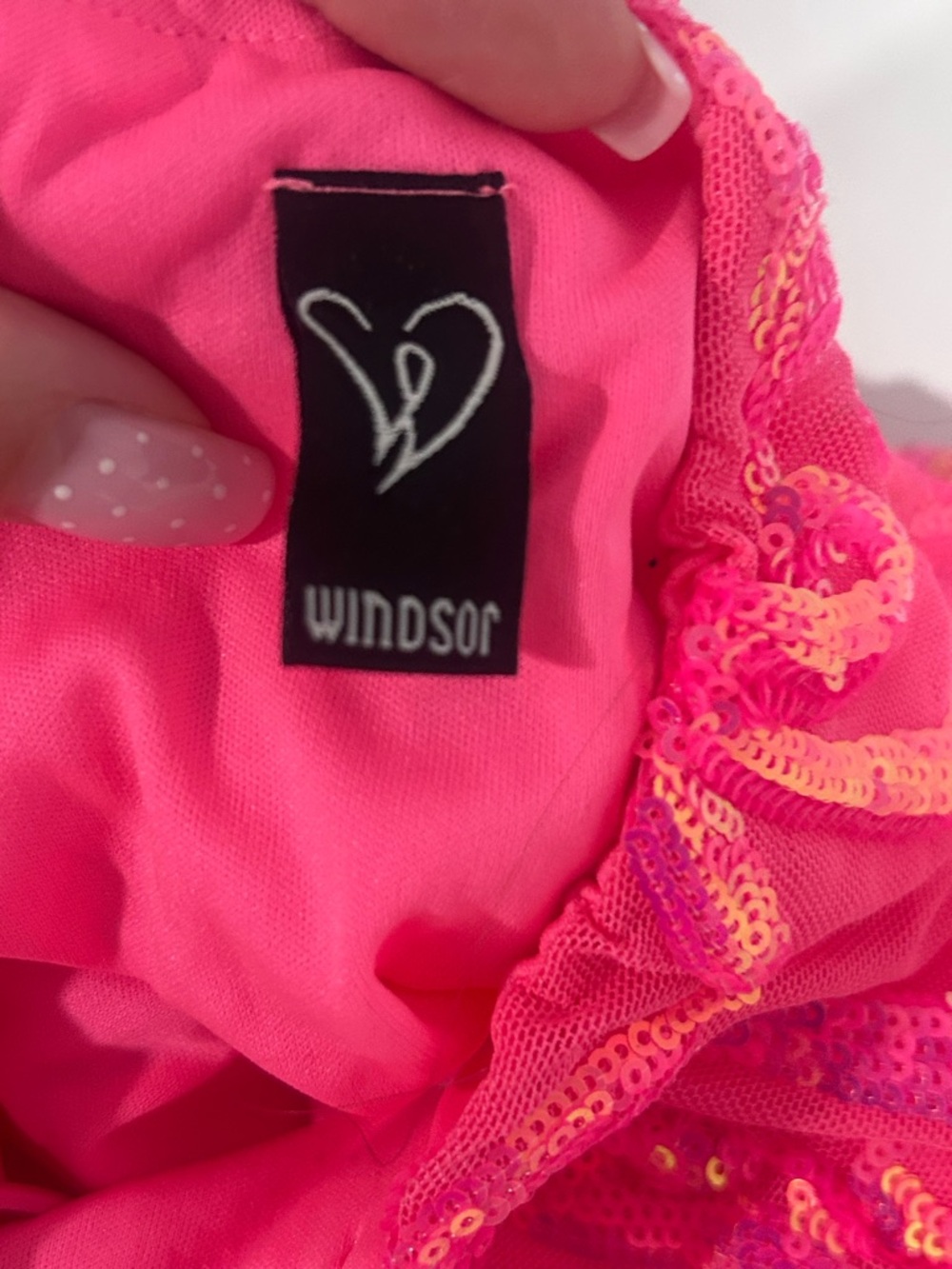 Windsor Neon Pink Sequin Mesh Dress - Picture 3 of 4
